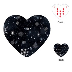 Snowflakes Snow Snowfall Snowing Playing Cards Single Design (heart)