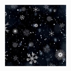 Snowflakes Snow Snowfall Snowing Medium Glasses Cloth (2 Sides)