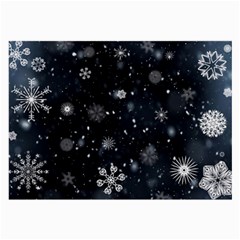 Snowflakes Snow Snowfall Snowing Large Glasses Cloth