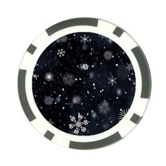 Snowflakes Snow Snowfall Snowing Poker Chip Card Guard