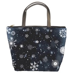 Snowflakes Snow Snowfall Snowing Bucket Bag