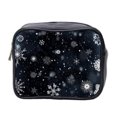 Snowflakes Snow Snowfall Snowing Mini Toiletries Bag (two Sides)