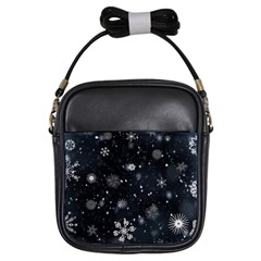 Snowflakes Snow Snowfall Snowing Girls Sling Bag