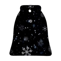 Snowflakes Snow Snowfall Snowing Bell Ornament (two Sides)