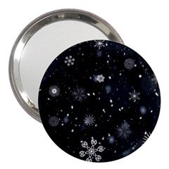 Snowflakes Snow Snowfall Snowing 3  Handbag Mirrors