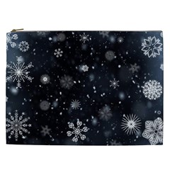 Snowflakes Snow Snowfall Snowing Cosmetic Bag (xxl) by Apenda