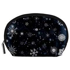 Snowflakes Snow Snowfall Snowing Accessory Pouch (large)