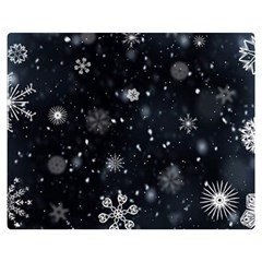 Snowflakes Snow Snowfall Snowing Two Sides Premium Plush Fleece Blanket (teen Size)