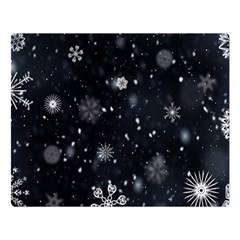 Snowflakes Snow Snowfall Snowing Two Sides Premium Plush Fleece Blanket (large)