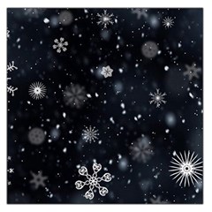 Snowflakes Snow Snowfall Snowing Square Satin Scarf (36  X 36 )