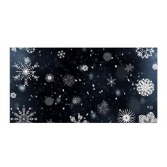 Snowflakes Snow Snowfall Snowing Satin Wrap 35  X 70  by Apenda