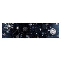 Snowflakes Snow Snowfall Snowing Oblong Satin Scarf (16  X 60 ) by Apenda