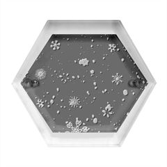 Snowflakes Snow Snowfall Snowing Hexagon Wood Jewelry Box