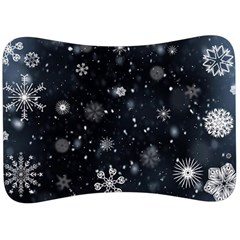 Snowflakes Snow Snowfall Snowing Velour Seat Head Rest Cushion