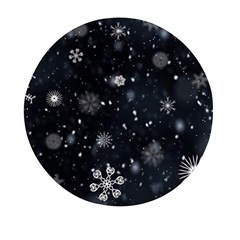 Snowflakes Snow Snowfall Snowing Mini Round Pill Box by Apenda