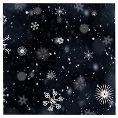 Snowflakes Snow Snowfall Snowing Wooden Puzzle Square