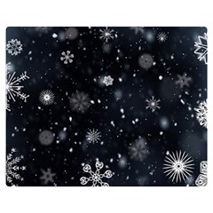 Snowflakes Snow Snowfall Snowing Premium Plush Fleece Blanket (medium) by Apenda