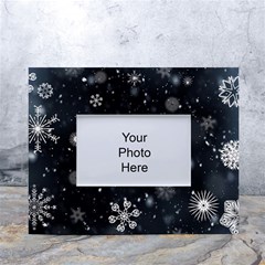 Snowflakes Snow Snowfall Snowing White Tabletop Photo Frame 4 x6  by Apenda