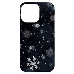 Snowflakes Snow Snowfall Snowing Iphone 14 Pro Max Black Uv Print Case by Apenda