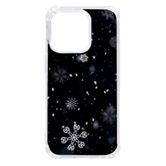 Snowflakes Snow Snowfall Snowing Iphone 14 Pro Tpu Uv Print Case by Apenda