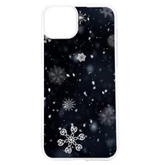 Snowflakes Snow Snowfall Snowing Iphone 15 Tpu Uv Print Case by Apenda