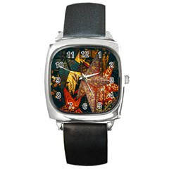 Stars Lanterns Lighting Square Metal Watch