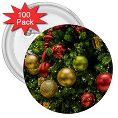 Christmas Tree Ornament Deco 3  Buttons (100 Pack) 