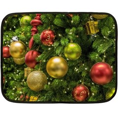 Christmas Tree Ornament Deco Two Sides Fleece Blanket (mini) by Apenda