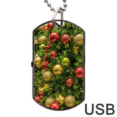 Christmas Tree Ornament Deco Dog Tag Usb Flash (two Sides)