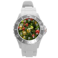 Christmas Tree Ornament Deco Round Plastic Sport Watch (l)