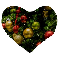 Christmas Tree Ornament Deco Large 19  Premium Heart Shape Cushions