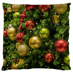 Christmas Tree Ornament Deco Standard Premium Plush Fleece Cushion Case (two Sides)