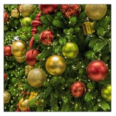 Christmas Tree Ornament Deco Square Satin Scarf (36  X 36 )