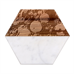 Christmas Tree Ornament Deco Marble Wood Coaster (hexagon) 