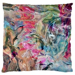 Flow Large Cushion Case (one Side) by kaleidomarblingart