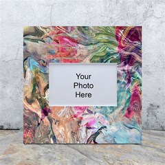 Flow White Box Photo Frame 4  X 6  by kaleidomarblingart