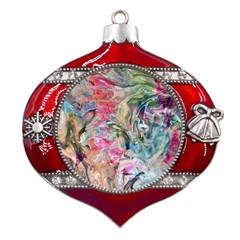 Flow Metal Snowflake And Bell Red Ornament