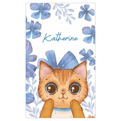 Personalized Name Any Text Blue Flower Cat Window Curtain  - Window Curtain (Large 96 )