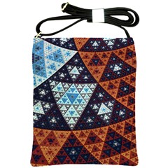 Fractal Triangle Geometric Abstract Pattern Shoulder Sling Bag