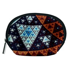 Fractal Triangle Geometric Abstract Pattern Accessory Pouch (medium)