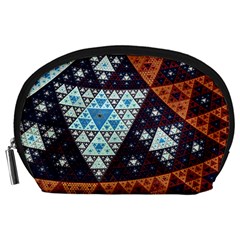 Fractal Triangle Geometric Abstract Pattern Accessory Pouch (large)