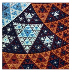 Fractal Triangle Geometric Abstract Pattern Square Satin Scarf (36  X 36 ) by Cemarart