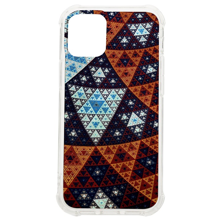 Fractal Triangle Geometric Abstract Pattern iPhone 12 mini TPU UV Print Case	