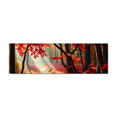 Forest Path Red Nature Sticker (bumper)