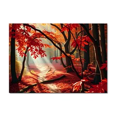 Forest Path Red Nature Sticker A4 (10 Pack)