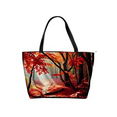 Forest Path Red Nature Classic Shoulder Handbag