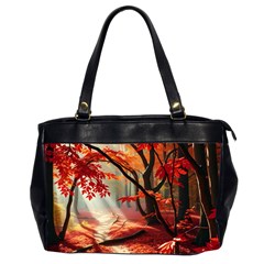 Forest Path Red Nature Oversize Office Handbag (2 Sides) by Bedest