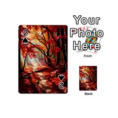 Forest Path Red Nature Playing Cards 54 Designs (mini)