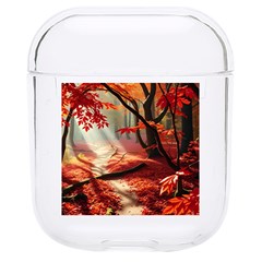 Forest Path Red Nature Hard Pc Airpods 1/2 Case by Bedest