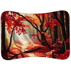 Forest Path Red Nature Velour Seat Head Rest Cushion